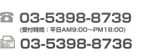 TEL03-5398-8739 FAX03-5398-8736